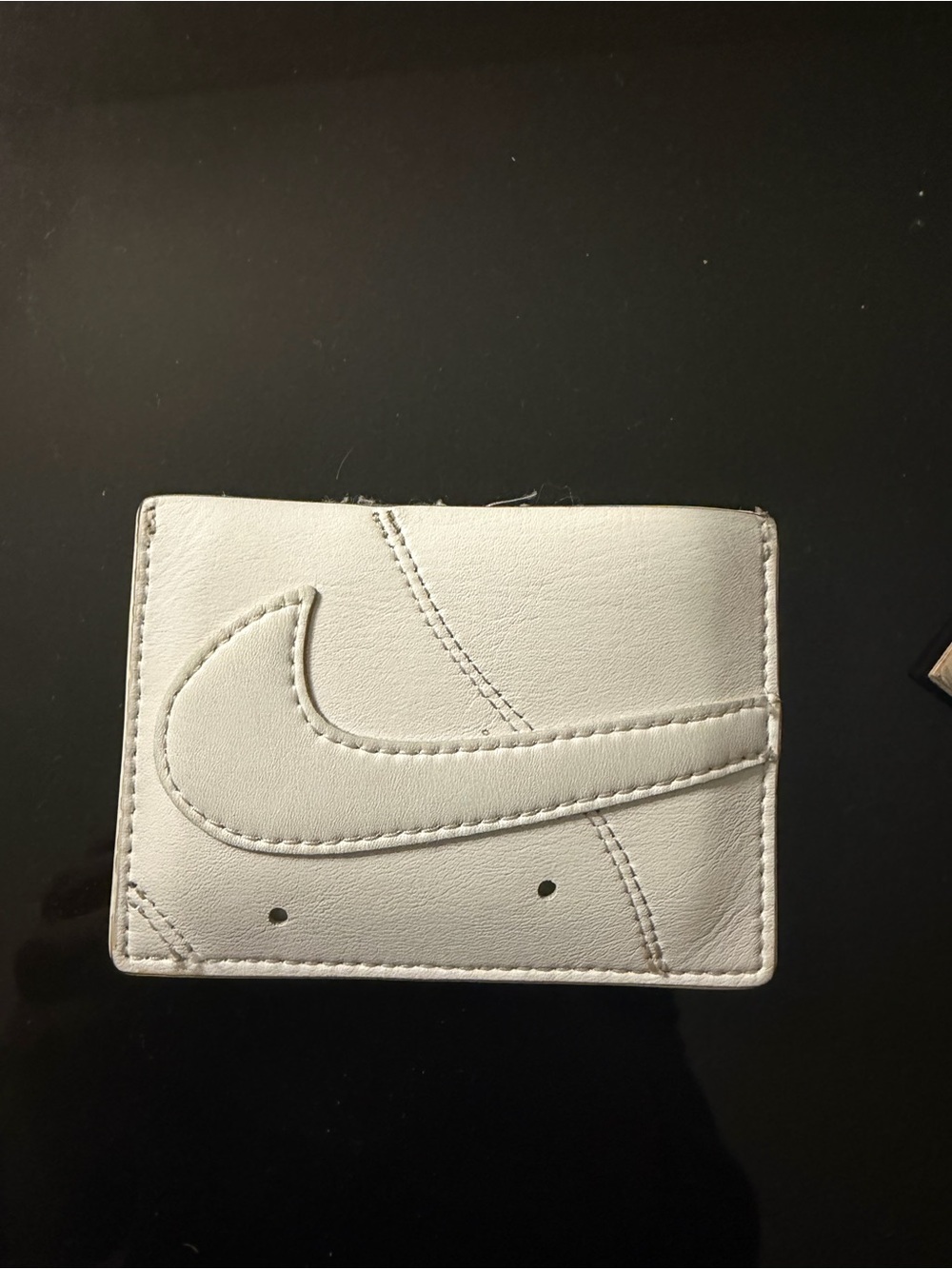 Nike White Air Force 1 Leather Wallet with Embossed Swoosh